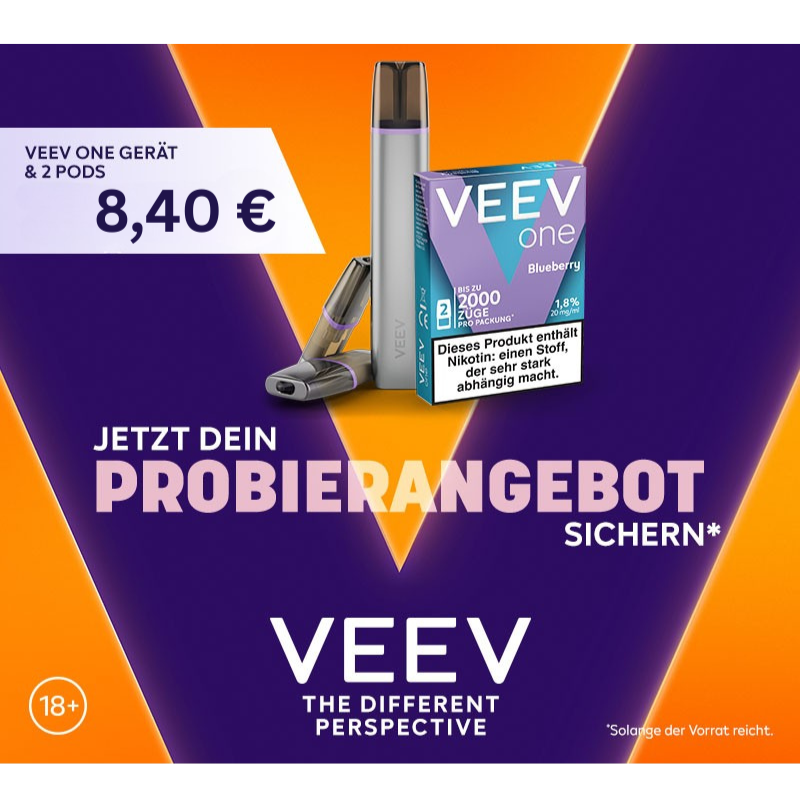 VEEV Probieraktion im September: 1 Gerät + 1x2 Gratis Pods Ihrer Wahl!